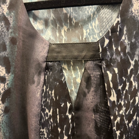 Trouve Faux Leather leopard sleeveless blouse. Small. Excellent, like new cond. - Picture 2 of 3